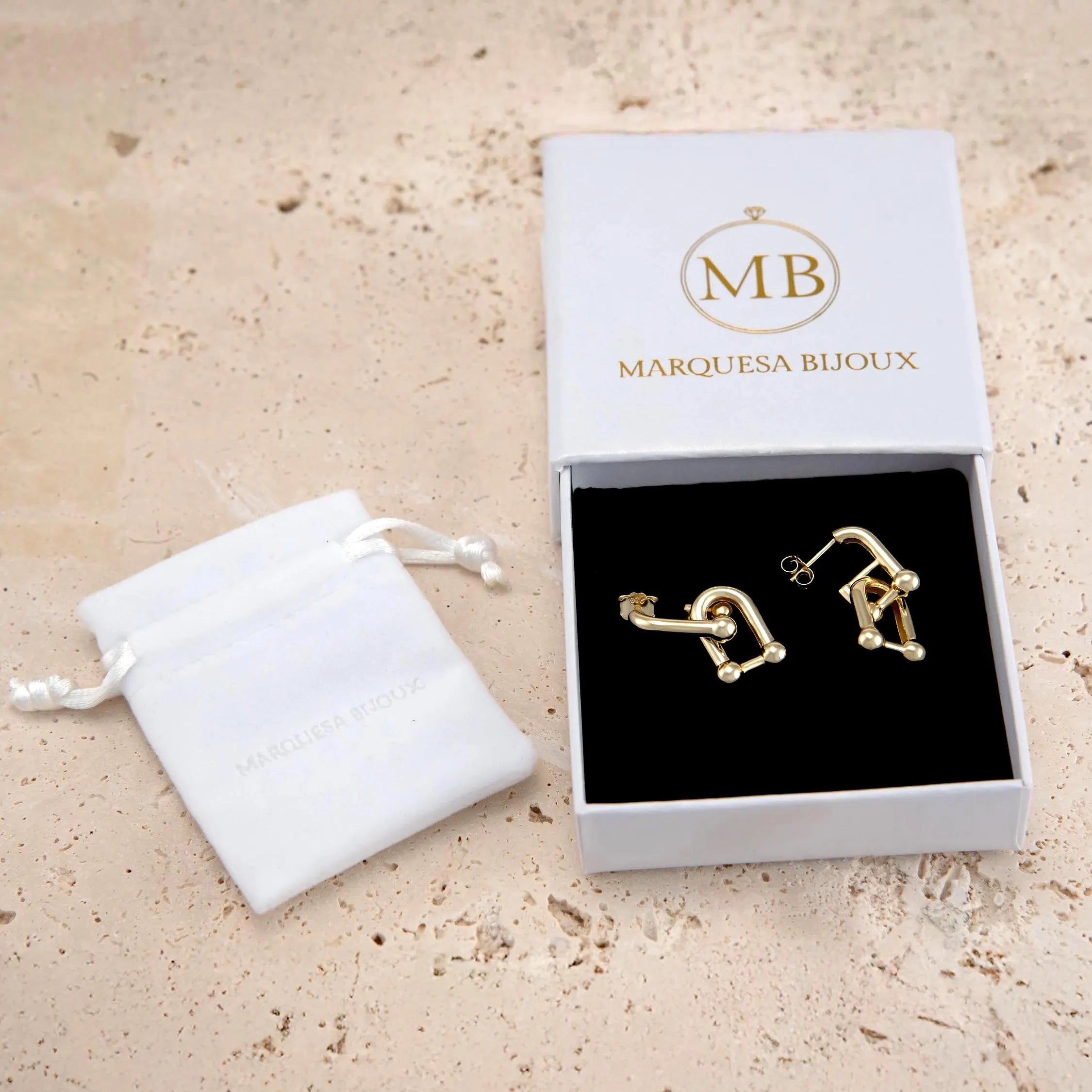 14K Gold Sculptural Geometric Earrings