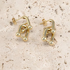 14K Gold Sculptural Geometric Earrings