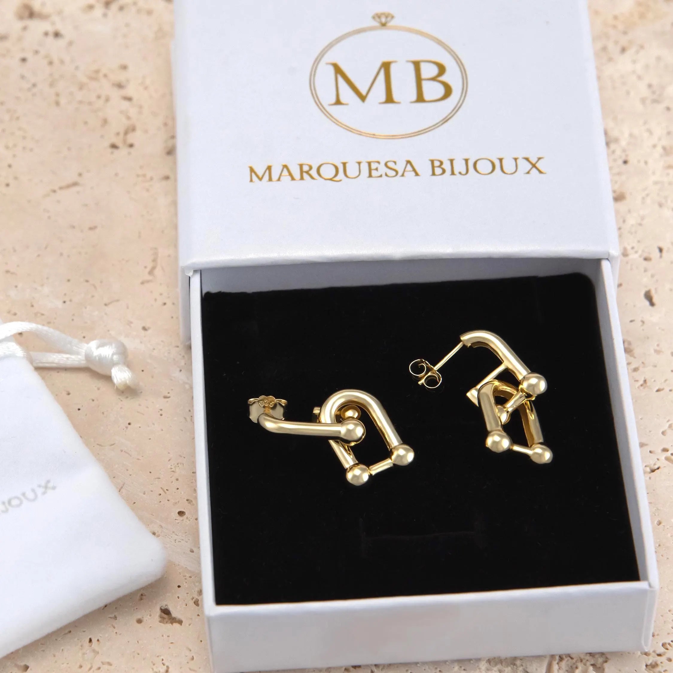 14K Gold Sculptural Geometric Earrings