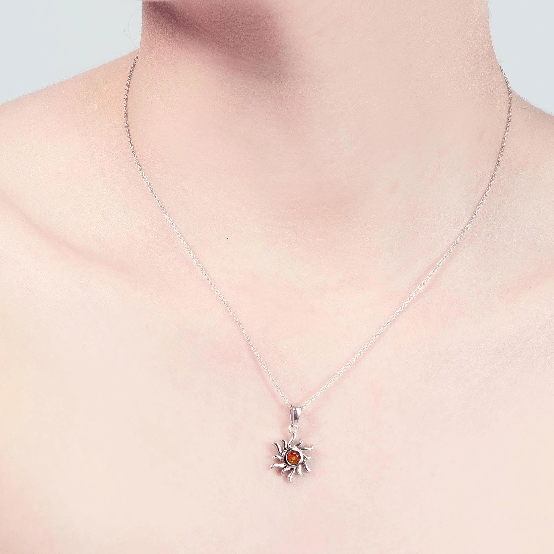 Sterling Silver Ethiopian Opal  Sunburst Jewellery Set