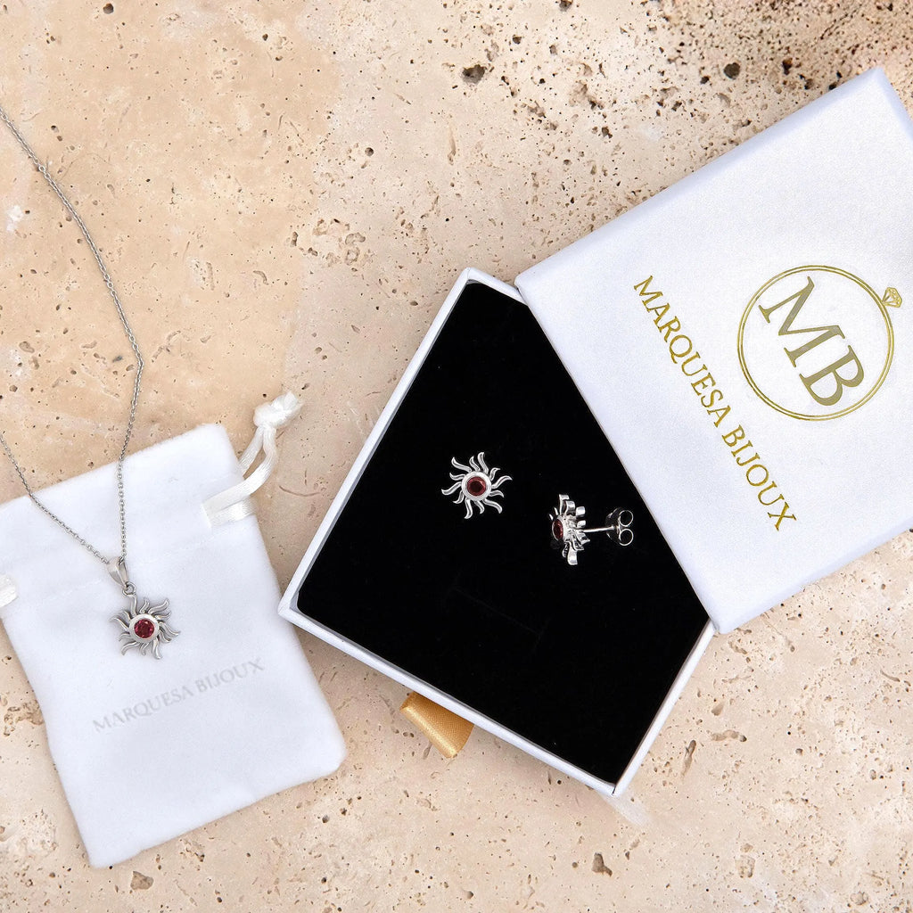 Sterling Silver Ethiopian Opal  Sunburst Jewellery Set