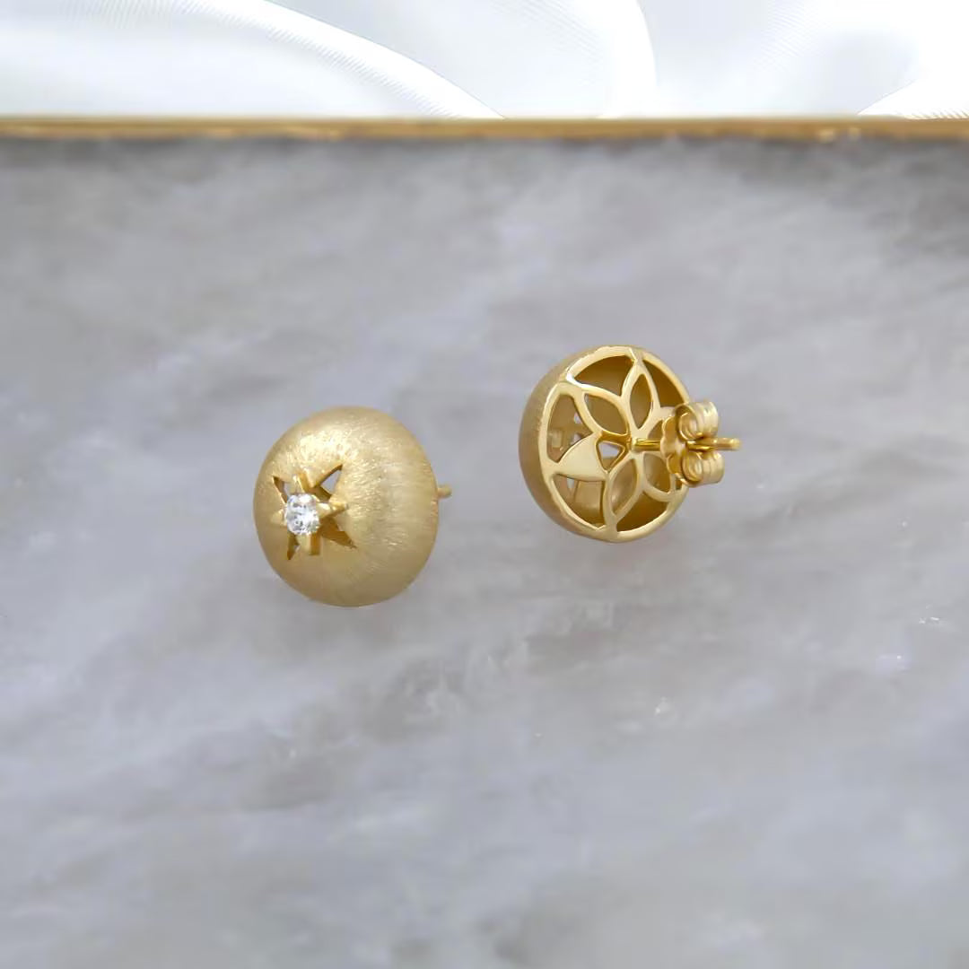 18K Gold Vermeil Stud Earrings