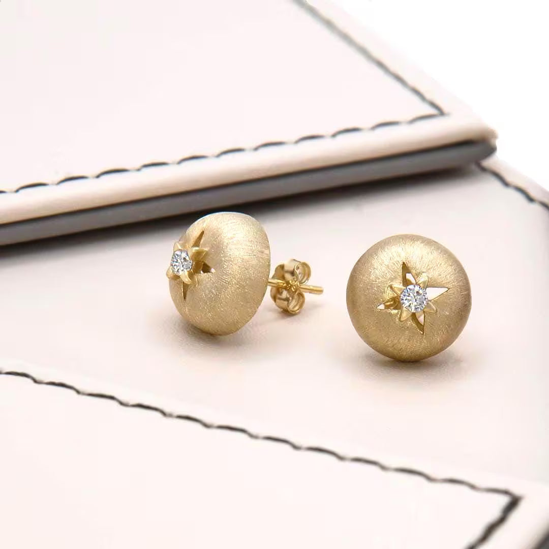 18K Gold Vermeil Stud Earrings