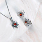Sterling Silver Ethiopian Opal  Sunburst Jewellery Set
